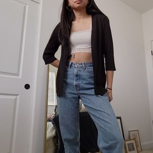 Black knit 3/4 sleeve coverup